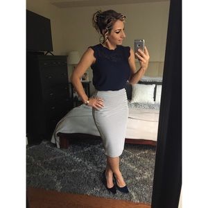 | stripe pencil skirt |